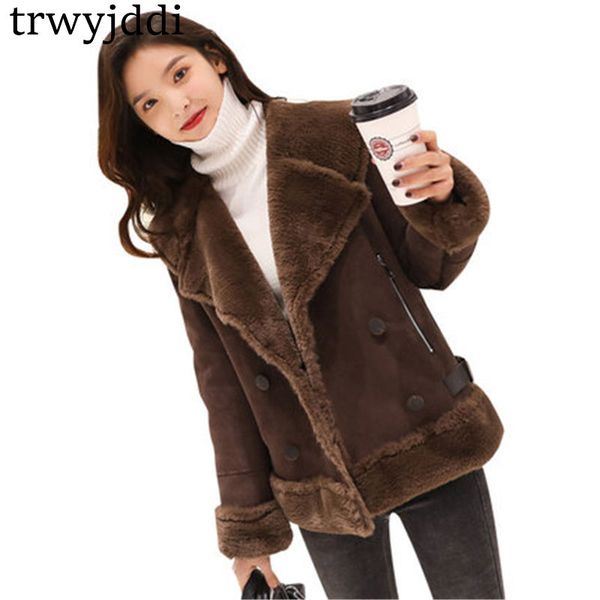 casual winter cotton jackets female 2018 new korean plus velvet thick short winter coat chic lamb hair cotton coat fur n105, Black;brown
casual winter cotton jackets female 2018 new korean plus velvet thick short winter coat chic lamb hair cotton coat fur n105, Black;brown