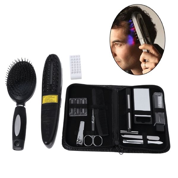 

hair brush comb laser treatment power grow comb kit 2017 black shair loss massage set tools regrow therapy barber tools, Silver