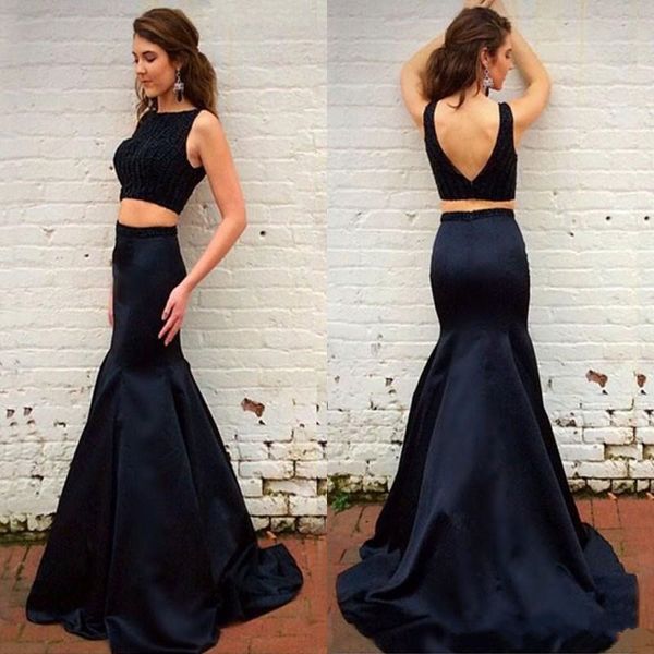 2018 satin jewel neck two pieces prom dresses sheath backless long evening gowns celebrity red carpet dress custom made, Black
2018 satin jewel neck two pieces prom dresses sheath backless long evening gowns celebrity red carpet dress custom made, Black