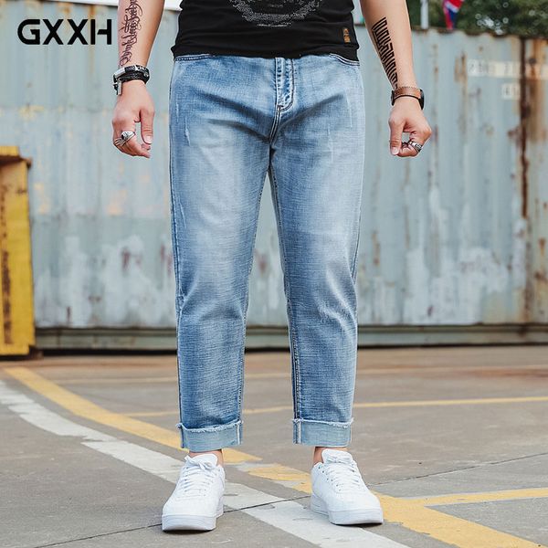 gxxh new large size loose large pocket nine points jeans spring and autumn elastic straight waist washed light blue jeans 6xl, Black
gxxh new large size loose large pocket nine points jeans spring and autumn elastic straight waist washed light blue jeans 6xl, Black