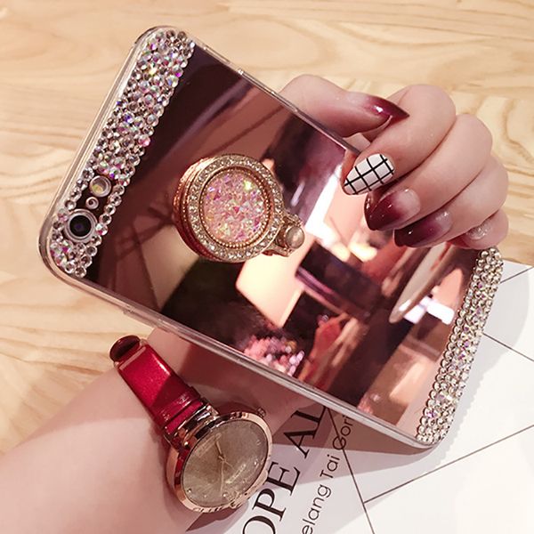 new arrival cell phone cases for iphone 7 cases luxury mirror case cover with crystal finger ring holder tpu diamonds phone cases
new arrival cell phone cases for iphone 7 cases luxury mirror case cover with crystal finger ring holder tpu diamonds phone cases