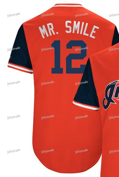 cleveland 2018 players weekend 12 lindor mr. smile 22 jason kipnis dirtbag 47 trevor bauer bauer outage nickname stiched baseball jersey, Blue;black
cleveland 2018 players weekend 12 lindor mr. smile 22 jason kipnis dirtbag 47 trevor bauer bauer outage nickname stiched baseball jersey, Blue;black