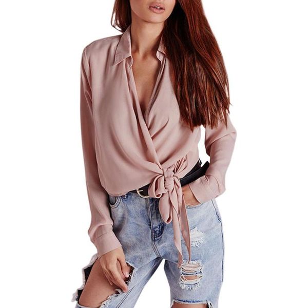 elegant deep v-neck long sleeve blouse women lacing bowknot turn down collar fashion elegant female pink pullovers, White
elegant deep v-neck long sleeve blouse women lacing bowknot turn down collar fashion elegant female pink pullovers, White