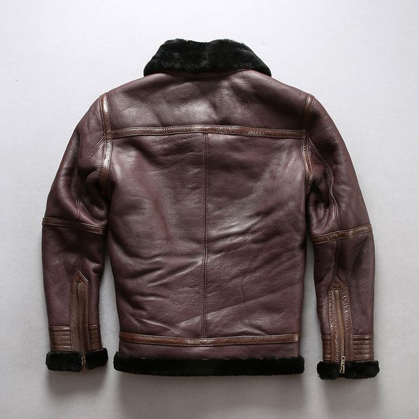 men double face lamb fur lining genuine leather jacket avirexfly oil wax flocking leather jacket, Black
men double face lamb fur lining genuine leather jacket avirexfly oil wax flocking leather jacket, Black