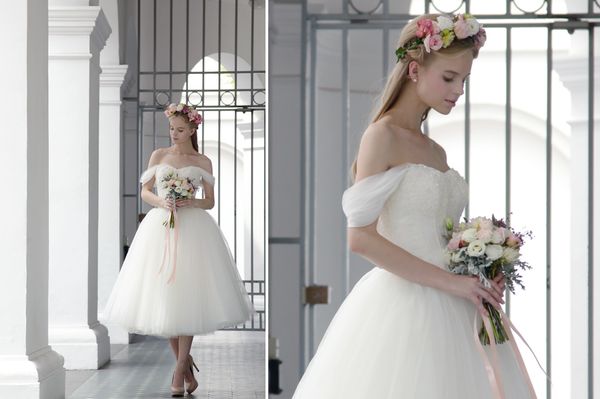 romantic country style off shoulder lace wedding dresses sequined tulle tea length wedding dress bridal gowns custom made cheap, White
romantic country style off shoulder lace wedding dresses sequined tulle tea length wedding dress bridal gowns custom made cheap, White
