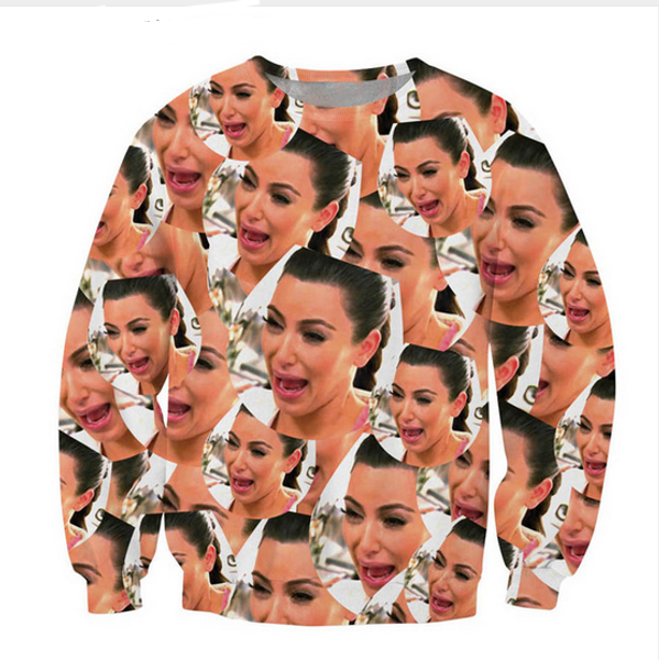 2018 autumn new women men 3d sweatshirt crying kim hoodie tv star kim kardashian printed casual pullover szs0010, Black
2018 autumn new women men 3d sweatshirt crying kim hoodie tv star kim kardashian printed casual pullover szs0010, Black