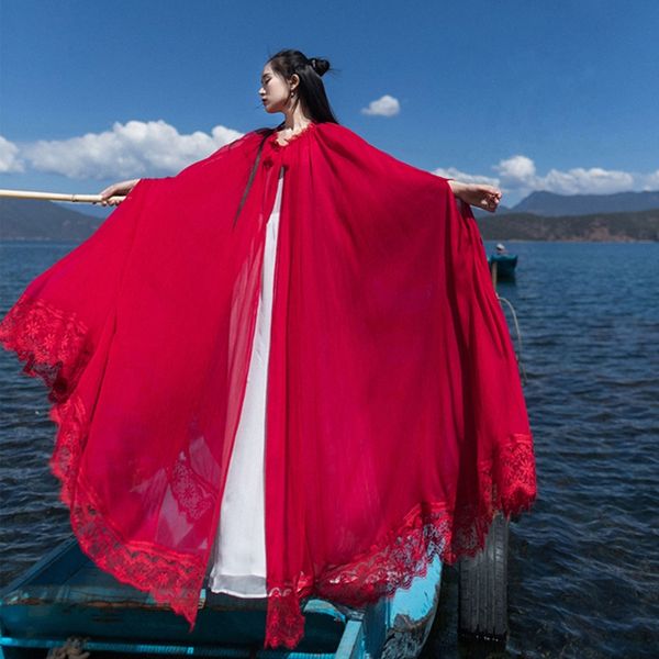 irinaw697 new arrival summer 2018 women vintage oversize long lace patchwork chiffon cloak shirt red, White
irinaw697 new arrival summer 2018 women vintage oversize long lace patchwork chiffon cloak shirt red, White