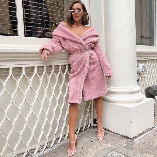 women's fur & faux solid long cardigans winter lady outwear coat wide-waisted 2021 fashion slim, Black
women's fur & faux solid long cardigans winter lady outwear coat wide-waisted 2021 fashion slim, Black