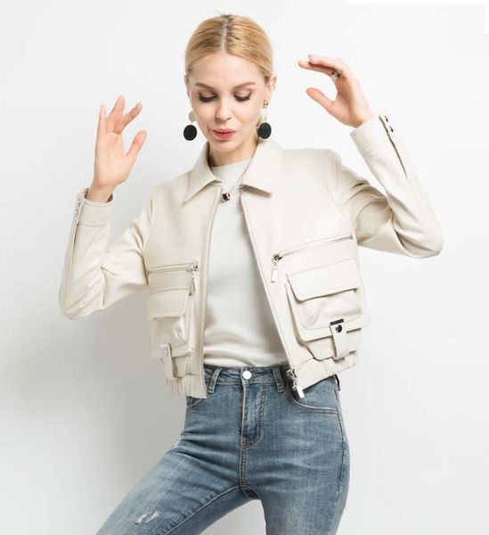 2019 new spring autumn fall fashion women's genuine sheepskin lambskin leather coat lady short motorcycle jacket white black xxl
2019 new spring autumn fall fashion women's genuine sheepskin lambskin leather coat lady short motorcycle jacket white black xxl