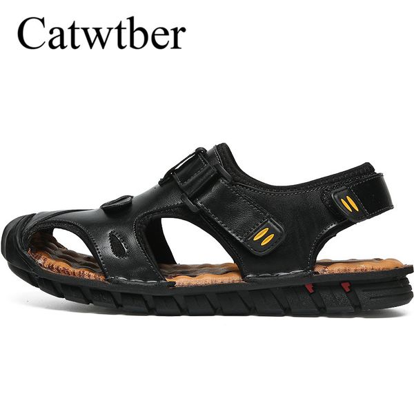 catwtber new summer mens leather casual sandals comfy sport outdoor hollowed-out beach shoes non-slip rubber sole outdoor beach, Black
catwtber new summer mens leather casual sandals comfy sport outdoor hollowed-out beach shoes non-slip rubber sole outdoor beach, Black