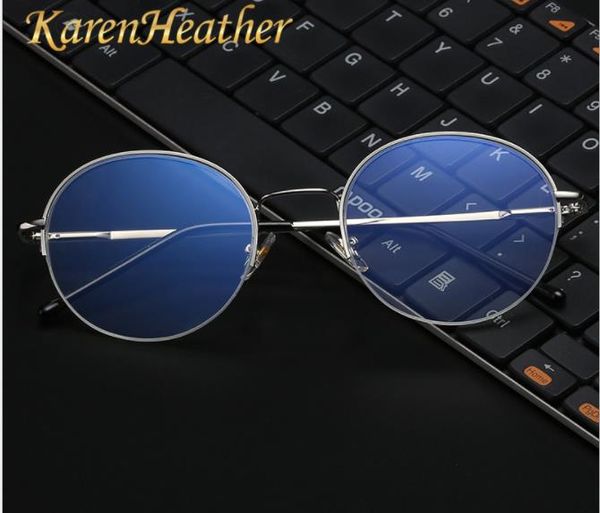 new anti blue laser spectacles metal half frame spectacles retro plain mirror round eyeglasses, Silver
new anti blue laser spectacles metal half frame spectacles retro plain mirror round eyeglasses, Silver