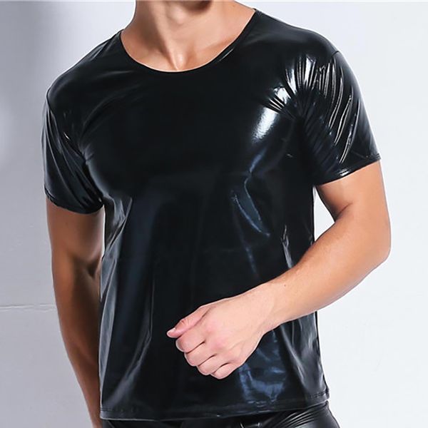 aiiou men faux leather undershirts t-shirt short sleeve male black gay pu underwear men club wear performance undershirts, Black;brown
aiiou men faux leather undershirts t-shirt short sleeve male black gay pu underwear men club wear performance undershirts, Black;brown