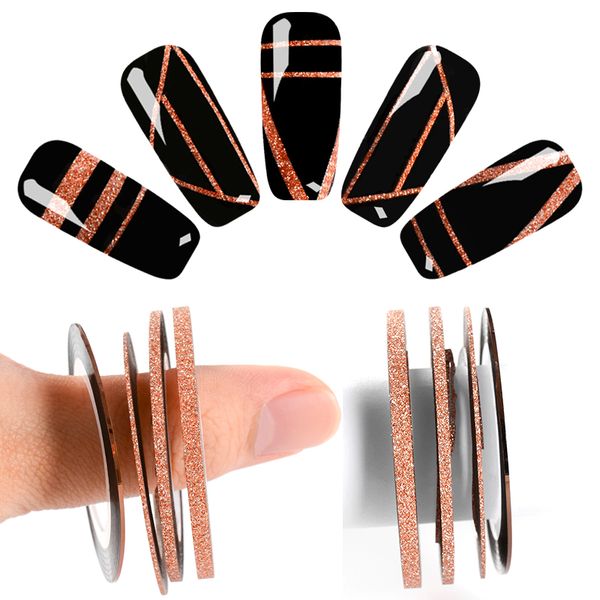 mtssii rose gold matte glitter nail striping tape line for nails diy decoration nail art stickers beauty accessories, Black 
mtssii rose gold matte glitter nail striping tape line for nails diy decoration nail art stickers beauty accessories, Black