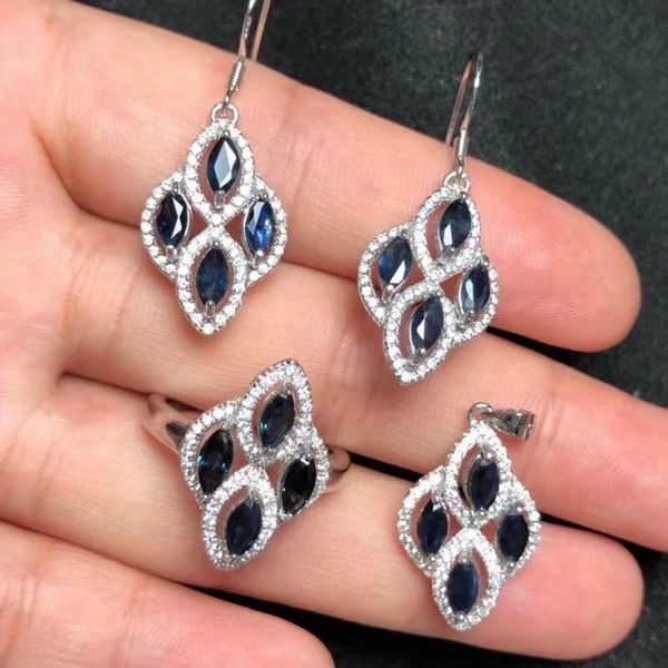 natural sapphire set 925 silver and silver high-end jewelry. a holiday present for your mother's lover, Black
natural sapphire set 925 silver and silver high-end jewelry. a holiday present for your mother's lover, Black