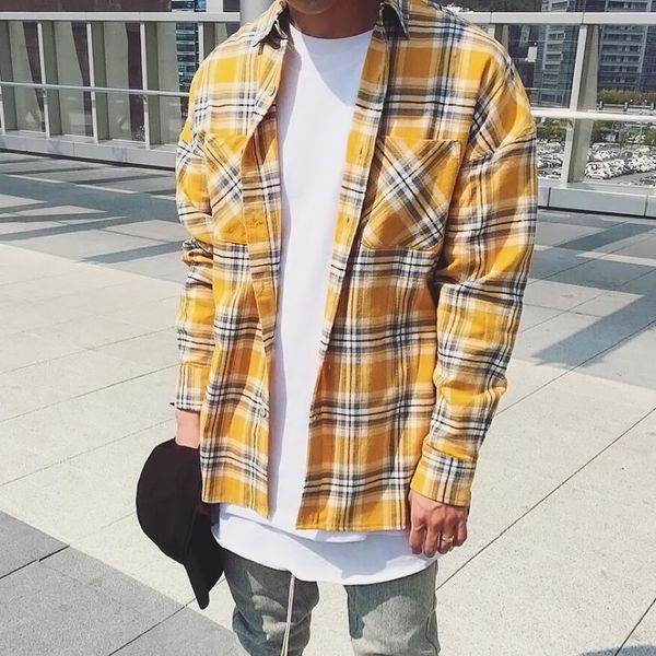 hip hop long sleeved plaid oversized dress chemise homme male popular hip hop men fog shirt mens flannel, White;black
hip hop long sleeved plaid oversized dress chemise homme male popular hip hop men fog shirt mens flannel, White;black
