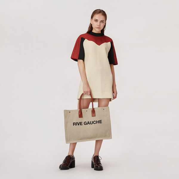 2018 Brand Women Genuine Leather handbag Cabas Rive Gauche Bag Grained Leather Satchel shoulder Shopping Tote Bag
2018 Brand Women Genuine Leather handbag Cabas Rive Gauche Bag Grained Leather Satchel shoulder Shopping Tote Bag