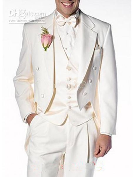 new custom made ivory tailcoat groom tuxedos notch lapel man groomsmen men wedding suits bridegroom (jacket+pants+vest+tie) 158, Black;gray
new custom made ivory tailcoat groom tuxedos notch lapel man groomsmen men wedding suits bridegroom (jacket+pants+vest+tie) 158, Black;gray