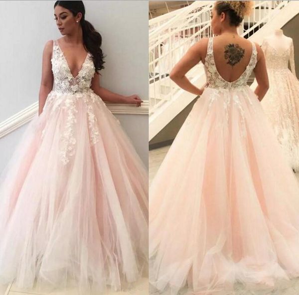 latest pink deep v neck themed wedding dresses bridal gowns open back sheer straps appliques petals long summer beach bridal gowns 210, White
latest pink deep v neck themed wedding dresses bridal gowns open back sheer straps appliques petals long summer beach bridal gowns 210, White