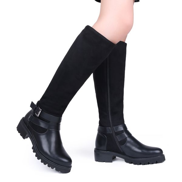 women's winter shoes leather knee high boots women shoes women plush warmful winter boots plus big size, Black
women's winter shoes leather knee high boots women shoes women plush warmful winter boots plus big size, Black