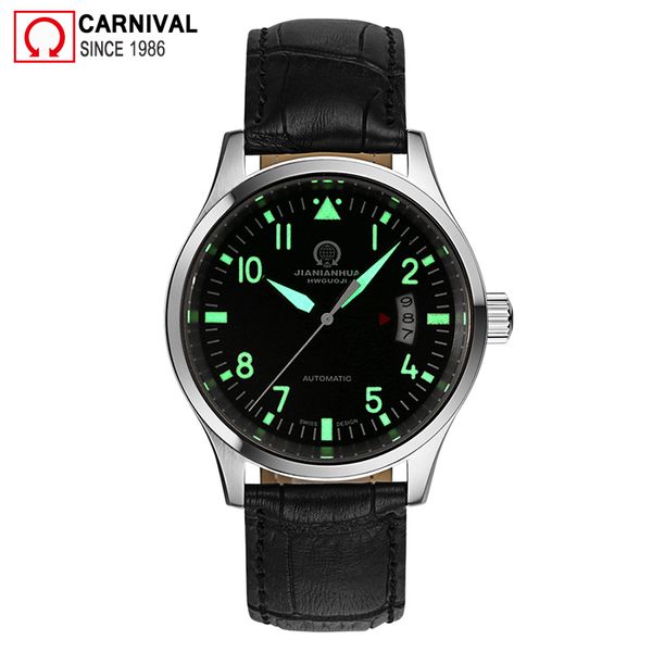 carnival fashion automatic watch men luminous hands mens pilot watches wristwatch male clock erkek kol saati, Slivery;brown
carnival fashion automatic watch men luminous hands mens pilot watches wristwatch male clock erkek kol saati, Slivery;brown