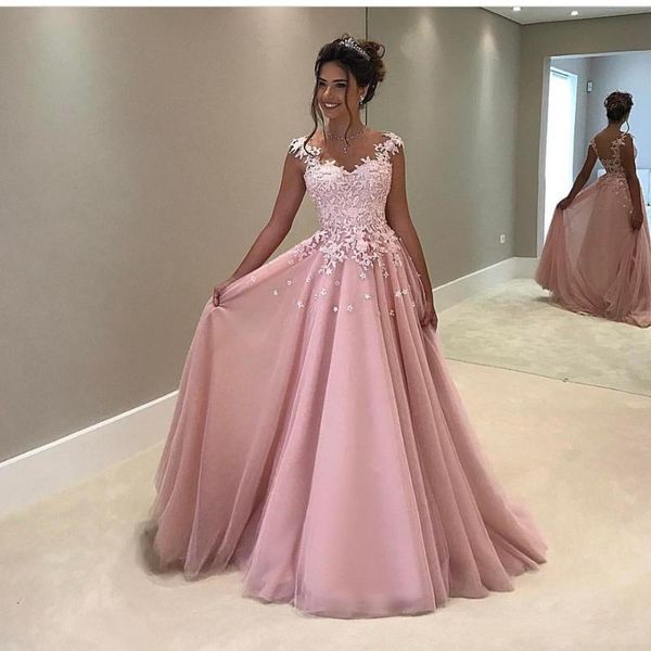 Pink Long Evening prom Gown Elegant A Line Evening Gowns Applique Robe De Soiree Cheap Evening Dress Abendkleider
Pink Long Evening prom Gown Elegant A Line Evening Gowns Applique Robe De Soiree Cheap Evening Dress Abendkleider