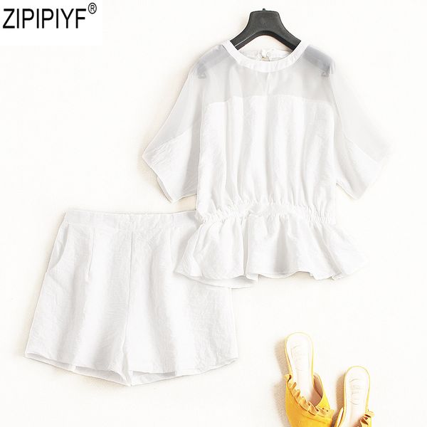 2018 summer new fashion women 2 pieces shorts set o-neck half sleeved blouse and shorts pant suits c1502, White
2018 summer new fashion women 2 pieces shorts set o-neck half sleeved blouse and shorts pant suits c1502, White