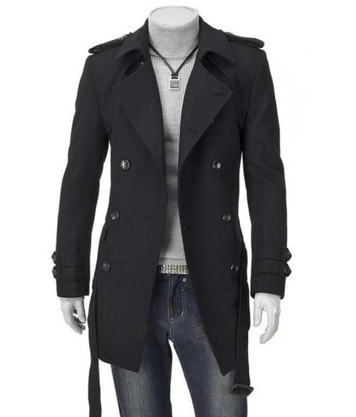 men's long woolen overcoat windbreaker business casual coat jacket double-breasted personality turn over leading men's overcoat, Black
men's long woolen overcoat windbreaker business casual coat jacket double-breasted personality turn over leading men's overcoat, Black