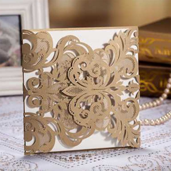 1pcs tri-folding gold romantic vintage laser cut lace invitations cards for wedding printing blank insert flower invitation card
1pcs tri-folding gold romantic vintage laser cut lace invitations cards for wedding printing blank insert flower invitation card