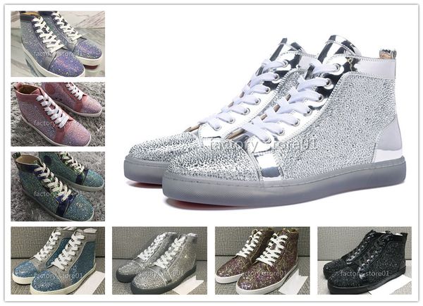 men women high studded spikes rhinestone shoes leather flats red bottom casual shoes party designer shoe sneakers, Black
men women high studded spikes rhinestone shoes leather flats red bottom casual shoes party designer shoe sneakers, Black
