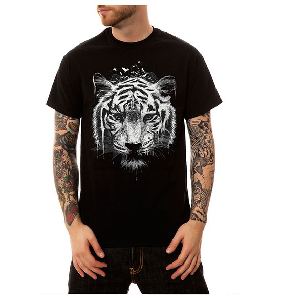 men clothing 3d white tiger printed casual tshirts summer male crew neck tees short sleeved, White;black
men clothing 3d white tiger printed casual tshirts summer male crew neck tees short sleeved, White;black