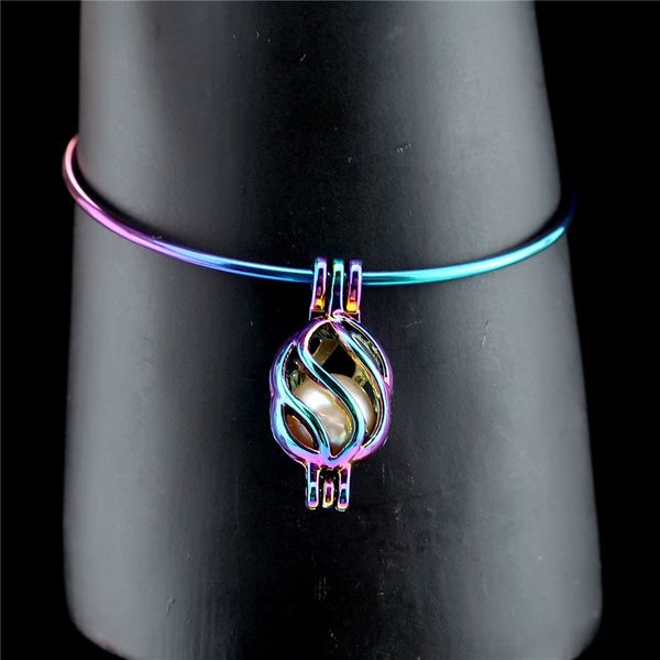 rainbow twist ball cage real pearl cage bangle 65mm expandable wire steel bangles bracelet b-c133, Black
rainbow twist ball cage real pearl cage bangle 65mm expandable wire steel bangles bracelet b-c133, Black