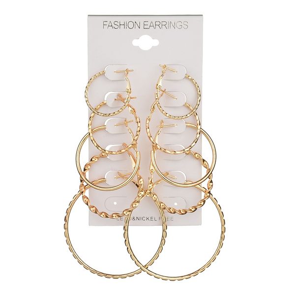 whole salemisscycy oversize gold color big circle hoop earrings set for women 5 pair/set vintage steampunk ear clip wedding party jewelry, Golden;silver
whole salemisscycy oversize gold color big circle hoop earrings set for women 5 pair/set vintage steampunk ear clip wedding party jewelry, Golden;silver