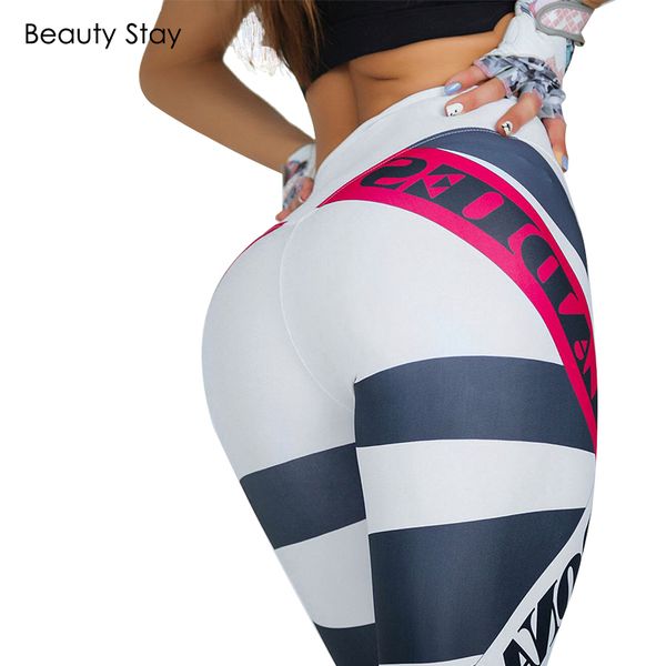 beauty stay high elastic women leggings push up workout letter printed stripe bodybuilding jegging femme trousers, Black
beauty stay high elastic women leggings push up workout letter printed stripe bodybuilding jegging femme trousers, Black