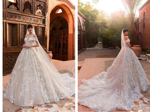 off shoulder lace appliques a-line wedding dresses saudi arabia customized formal full 3d flowers bridal gowns vestidos de mariage 2019, White
off shoulder lace appliques a-line wedding dresses saudi arabia customized formal full 3d flowers bridal gowns vestidos de mariage 2019, White
