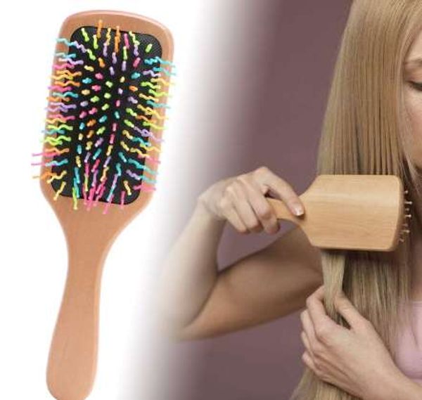 rainbow natural wood hair brush hair care spa massage comb anti-static paddle rubber men women travel portable new combs, Silver
rainbow natural wood hair brush hair care spa massage comb anti-static paddle rubber men women travel portable new combs, Silver