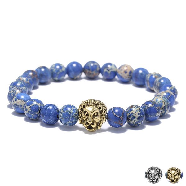 fashion men's bracelets 8mm blue emperor stone bracelets blue beads gold silver plated bracelet lion head braiding bracelets, Golden;silver
fashion men's bracelets 8mm blue emperor stone bracelets blue beads gold silver plated bracelet lion head braiding bracelets, Golden;silver