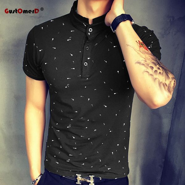 cotton summer guitar printed stand collar polo shirt men short sleeve casual men shirts slim fit polo homme cotton mens polos, White;black
cotton summer guitar printed stand collar polo shirt men short sleeve casual men shirts slim fit polo homme cotton mens polos, White;black