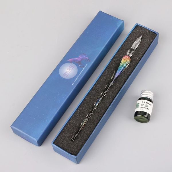 12pcs gold colored bottled glass dip pen ink set fountain writing signature box gift 7ml 1 x glass dip pen with gift box, Black;red
12pcs gold colored bottled glass dip pen ink set fountain writing signature box gift 7ml 1 x glass dip pen with gift box, Black;red