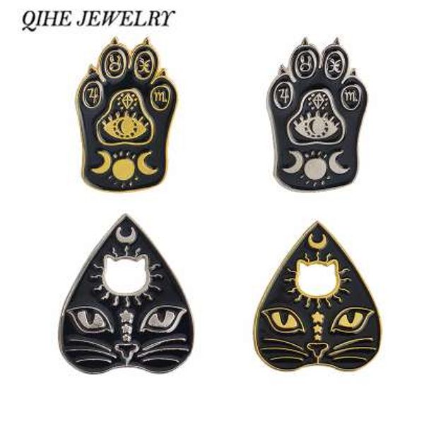 qihe jewelry cat face and paw enamel pins dark the goddess crescent moon ouija lapel pins badges brooches pins for witches, Gray
qihe jewelry cat face and paw enamel pins dark the goddess crescent moon ouija lapel pins badges brooches pins for witches, Gray
