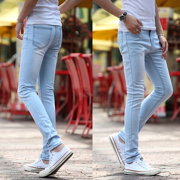 light blue 2018 teenagers jeans men's cultivate one's morality elastic foot height pencil pants
light blue 2018 teenagers jeans men's cultivate one's morality elastic foot height pencil pants