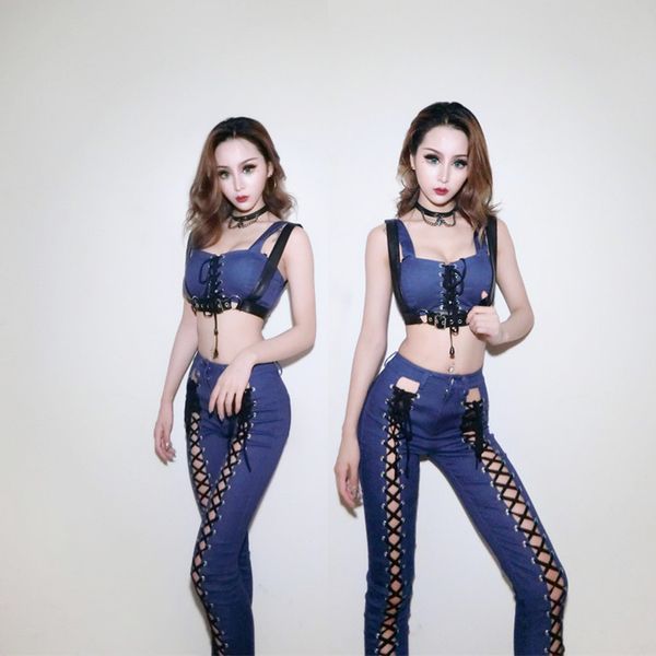 2018 new blue beauty jazz dance costumes for lady white +pant women bar dj dancers stage original singer costume m1010, Black;red
2018 new blue beauty jazz dance costumes for lady white +pant women bar dj dancers stage original singer costume m1010, Black;red