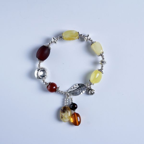 authentic pure handmade leather cord 100% sterling silver diy beeswax bracelet natural amber beeswax original stone br4014, Golden;silver
authentic pure handmade leather cord 100% sterling silver diy beeswax bracelet natural amber beeswax original stone br4014, Golden;silver