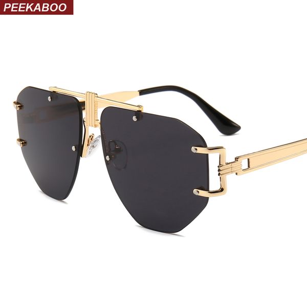 oversized frameless sunglasses women metal frame 2019 brown gold black punk sun glasses for men retro uv400 clear lens, White;black
oversized frameless sunglasses women metal frame 2019 brown gold black punk sun glasses for men retro uv400 clear lens, White;black