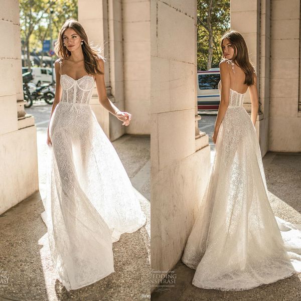 muse by berta a line wedding dresses spaghetti lace sweep train bridal gowns plus size beach boho robe de mariée, White
muse by berta a line wedding dresses spaghetti lace sweep train bridal gowns plus size beach boho robe de mariée, White