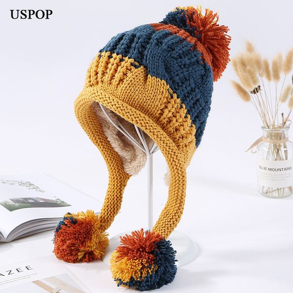 uspop 2018 new fashion thick warm hats women winter velvet pompoms knit hats winter beanies female casual patchwork skullies, Blue;gray
uspop 2018 new fashion thick warm hats women winter velvet pompoms knit hats winter beanies female casual patchwork skullies, Blue;gray
