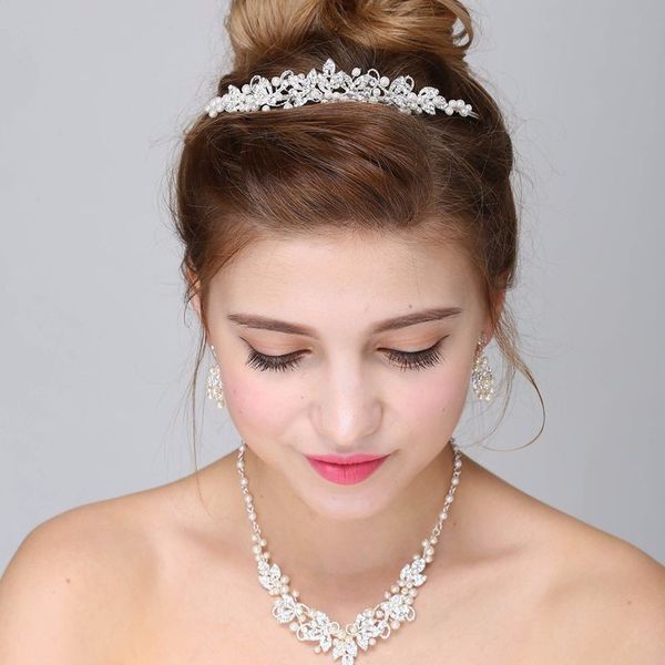 silver color pearls bridal jewelry set necklace with earrings gorgeous women prom jewelry sets bride accessories, White
silver color pearls bridal jewelry set necklace with earrings gorgeous women prom jewelry sets bride accessories, White