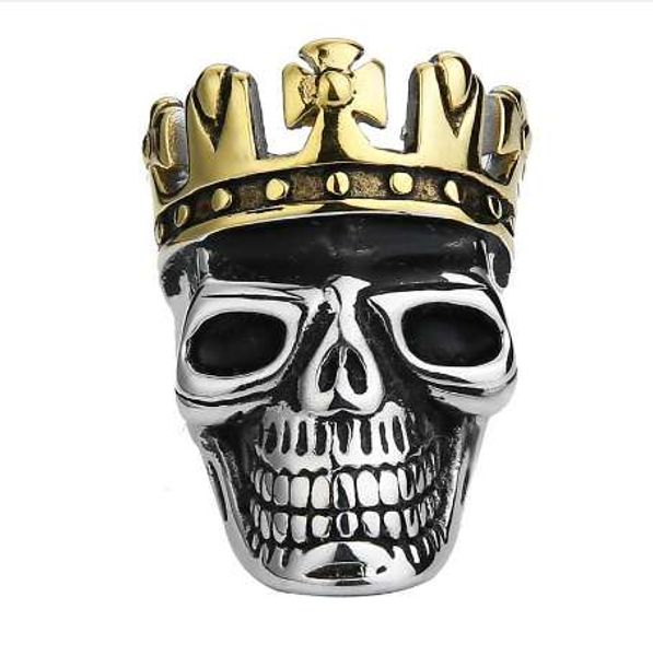 mens skull ring biker skull cross crown gothic gold color ring band stainless steel silver black fashion hip hop ring jewelry, Golden;silver
mens skull ring biker skull cross crown gothic gold color ring band stainless steel silver black fashion hip hop ring jewelry, Golden;silver