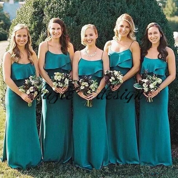 2018 teal green chiffon country long bridesmaids dresses straps spaghetti sheath a line chiffon maid of honor wedding guest dresses, White;pink
2018 teal green chiffon country long bridesmaids dresses straps spaghetti sheath a line chiffon maid of honor wedding guest dresses, White;pink