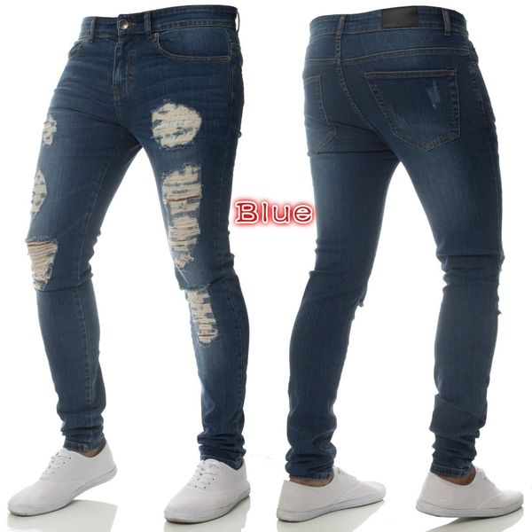 men's fashion pure color casual mid waist slim hole long jeans, summer trousers street denim long pants, Black
men's fashion pure color casual mid waist slim hole long jeans, summer trousers street denim long pants, Black