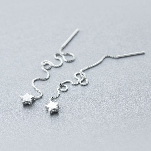 real. 925 sterling silver pull through star thread threader long earrings dangle tassel wire bars box chain gtle405, Golden;silver
real. 925 sterling silver pull through star thread threader long earrings dangle tassel wire bars box chain gtle405, Golden;silver